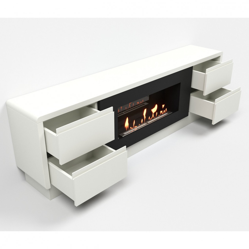 Тумба с биокамином Firelight BFP/P-1700 белая