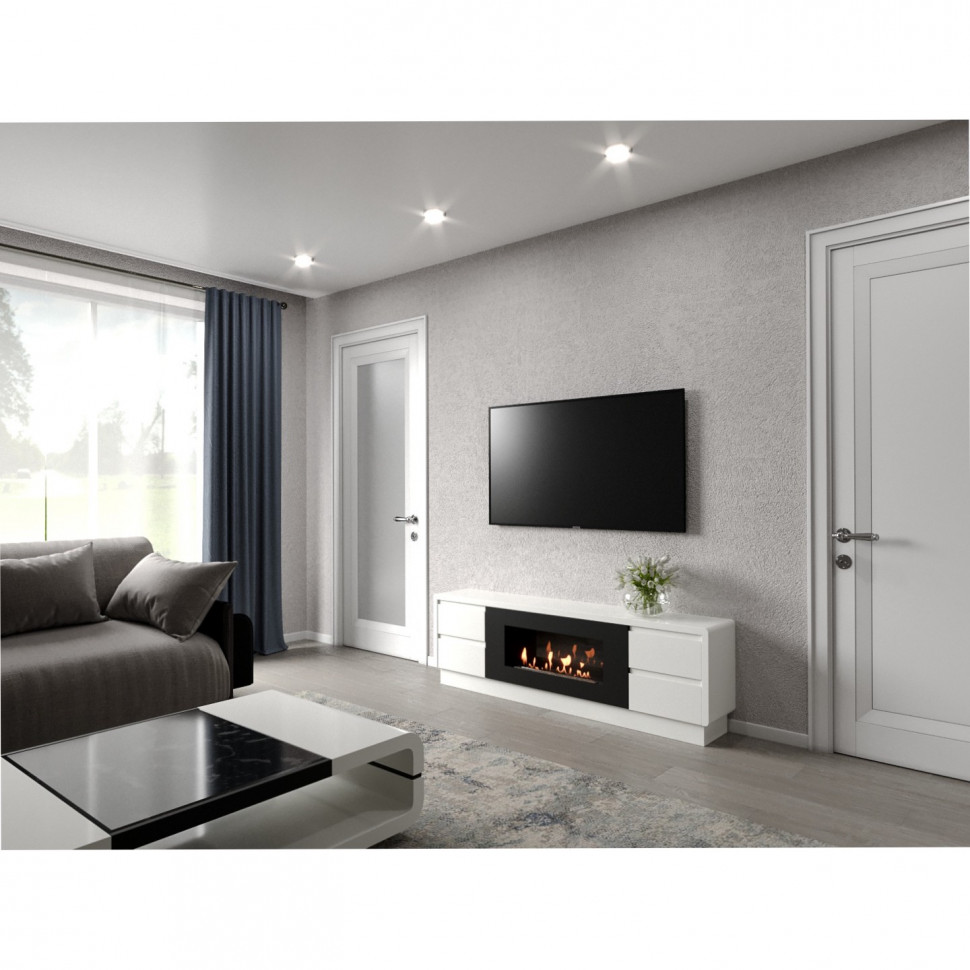 Тумба с биокамином Firelight BFP/P-1700 белая