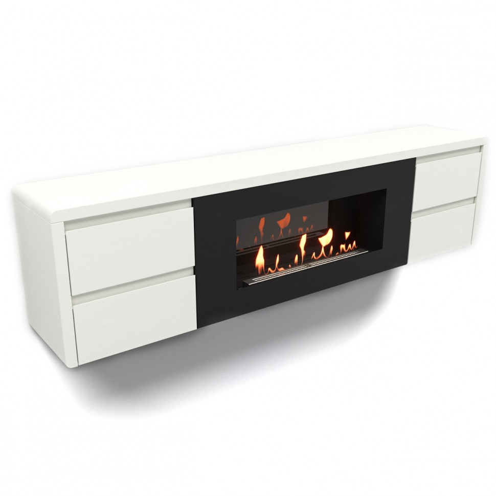 Тумба с биокамином Firelight BFP/P-1700 белая