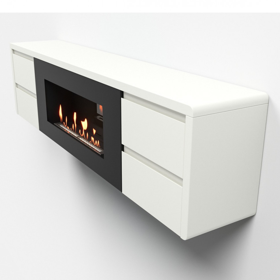 Тумба с биокамином Firelight BFP/P-1700 белая