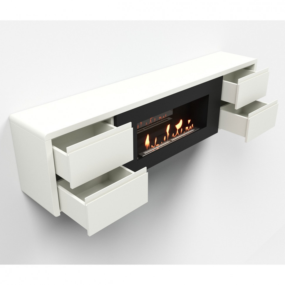 Тумба с биокамином Firelight BFP/P-1700 белая