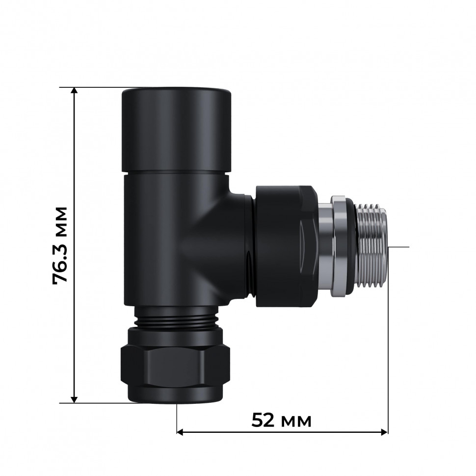Набор термостатический трехосевой Royal Thermo Design Pro 15мм М30х1,5 (Черный)