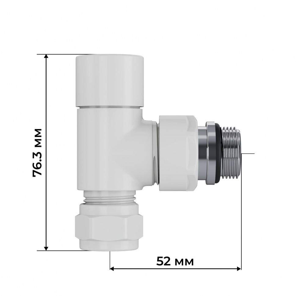 Набор термостатический трехосевой Royal Thermo Design Pro 15мм М30х1,5 (Белый)
