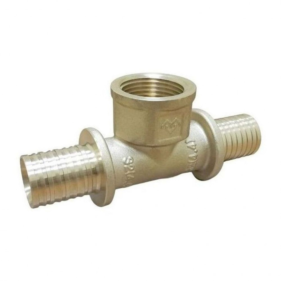 Тройник VARMEGA Slide-fit с внутренней резьбой, 25х3/4quot;, латунный, аксиальный, VM51116