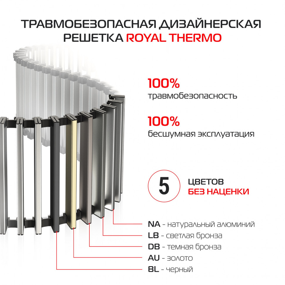 Конвектор внутрипольный Royal Thermo ATRIUM TURBO-90/400/2800-DG-U-BL