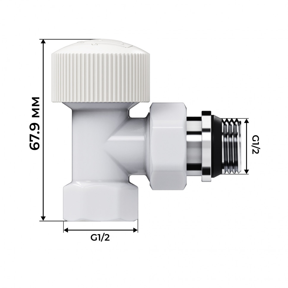 Набор термостатический угловой Royal Thermo Design 1/2quot;М30х1,5 (Белый)