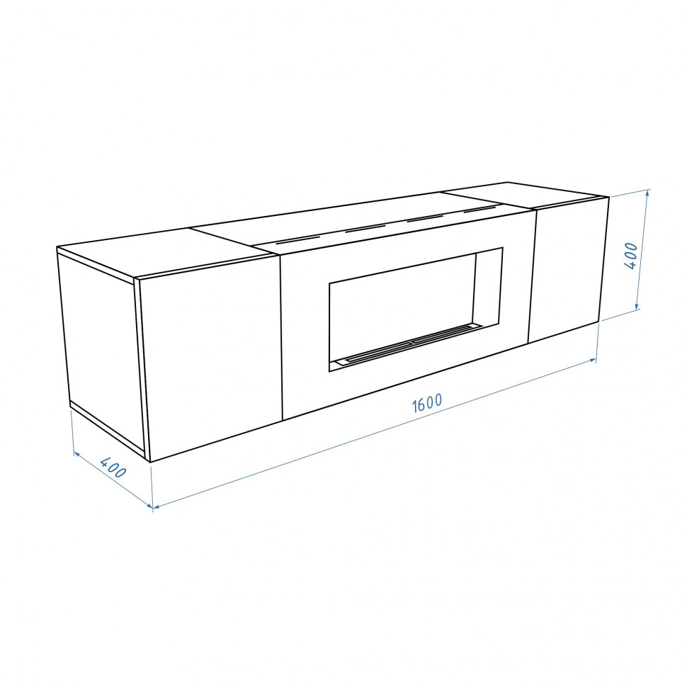 Тумба с биокамином Firelight BFP-P1600 белая