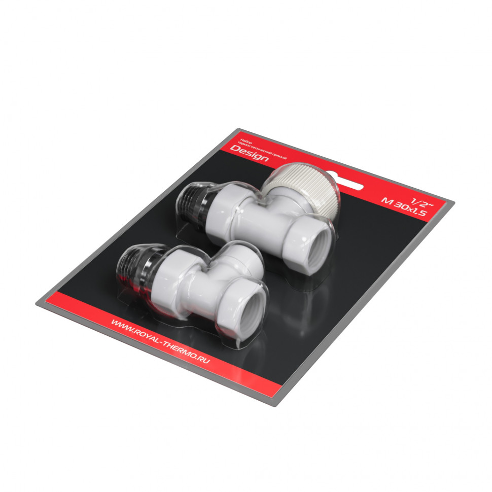 Набор термостатический прямой Royal Thermo Design 1/2quot;М30х1,5 (Белый)