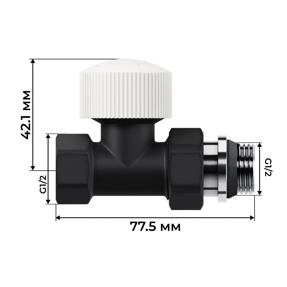 Набор термостатический прямой Royal Thermo Design 1/2quot;М30х1,5 (Черный)