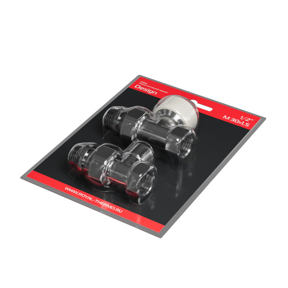 Набор термостатический прямой Royal Thermo Design 1/2quot;М30х1,5 (Хром)