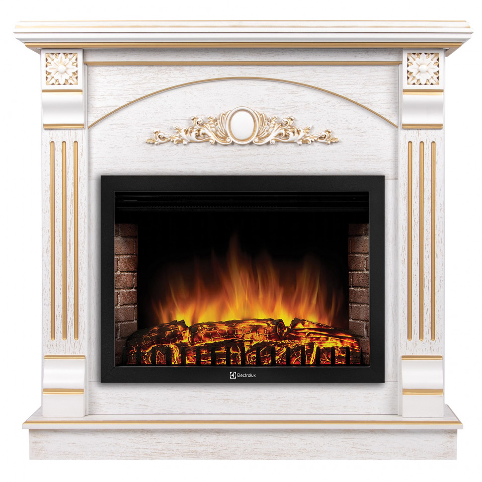 Портал Firelight Barocco 25 шпон белый дуб с золотой патиной