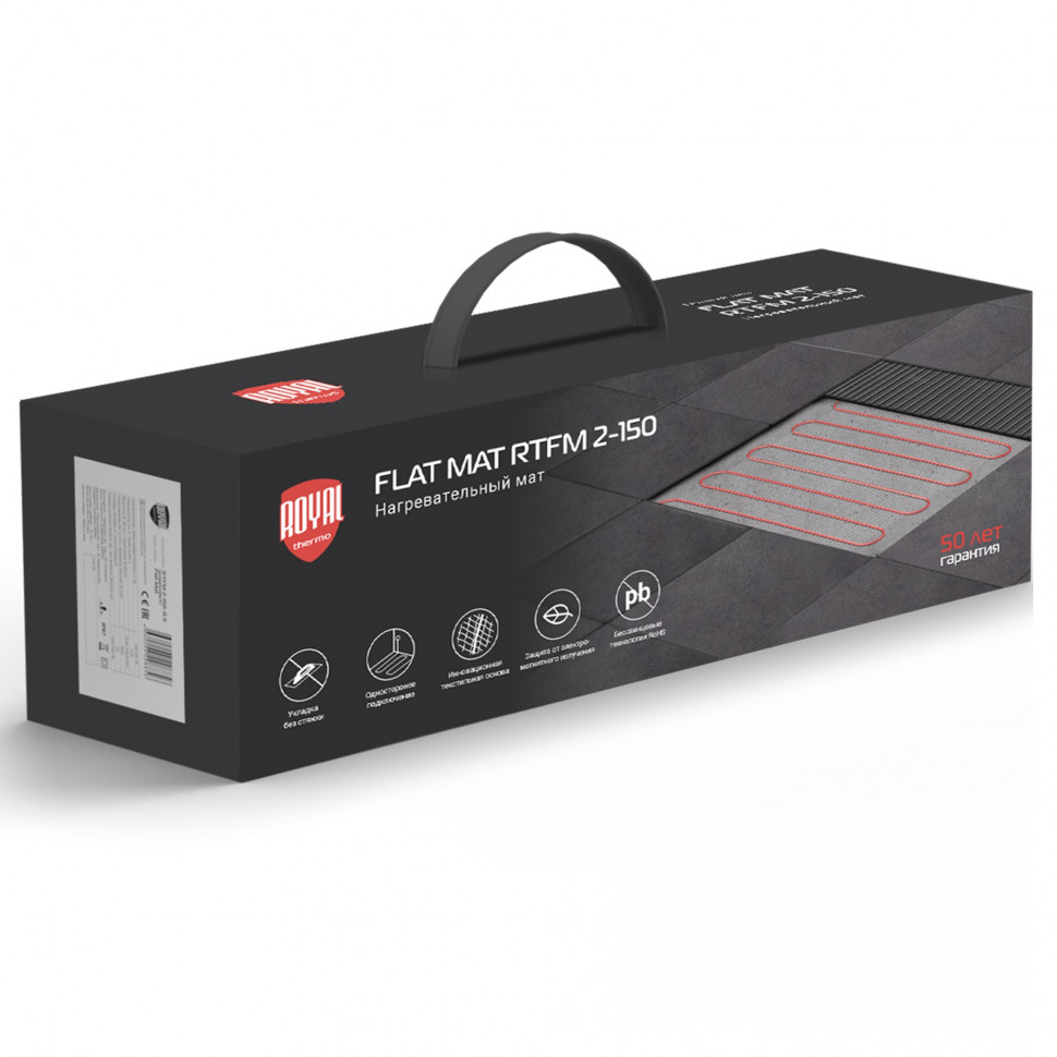 Мат нагревательный Royal Thermo Flat Mat RTFM 2-150-8 с терморегулятором RTO-16