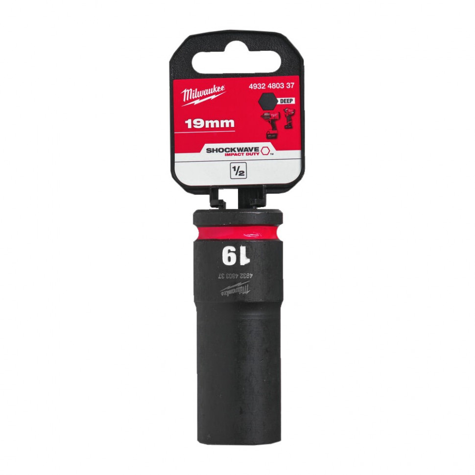 Головка Milwaukee 1/2quot; ударная удлиненная SHOCKWAVE 19мм