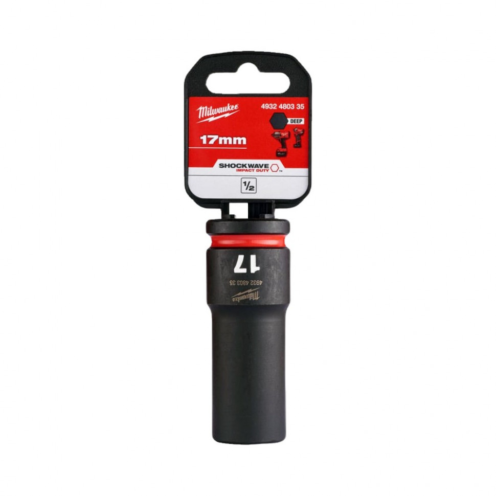 Головка Milwaukee 1/2quot; ударная удлиненная SHOCKWAVE 17мм