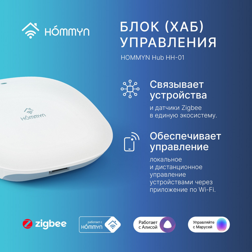 Комплект умных выключателей (1 и 2 клавиши) и хаб HOMMYN SW12HOMKIT06