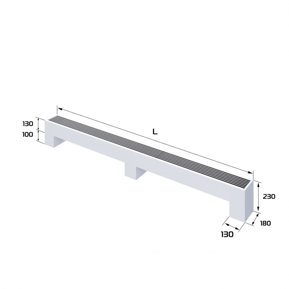 Конвектор напольный Royal Thermo STEP-130/180/2600-2-N-WT-LG-NA